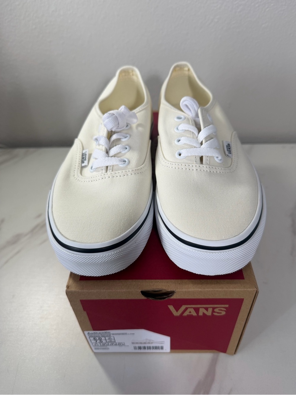 Vans Authentic Rainbow Sidewall Marshmallow Shoes Men 6 Women 7.5 New in Box